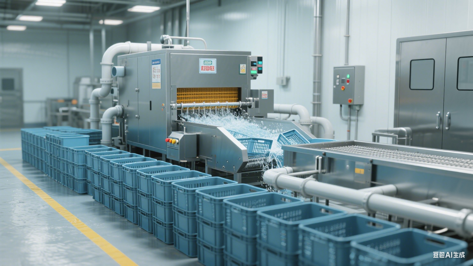 食品加工清洁好帮手！周转筐清洗机省时省力还洁净(4)