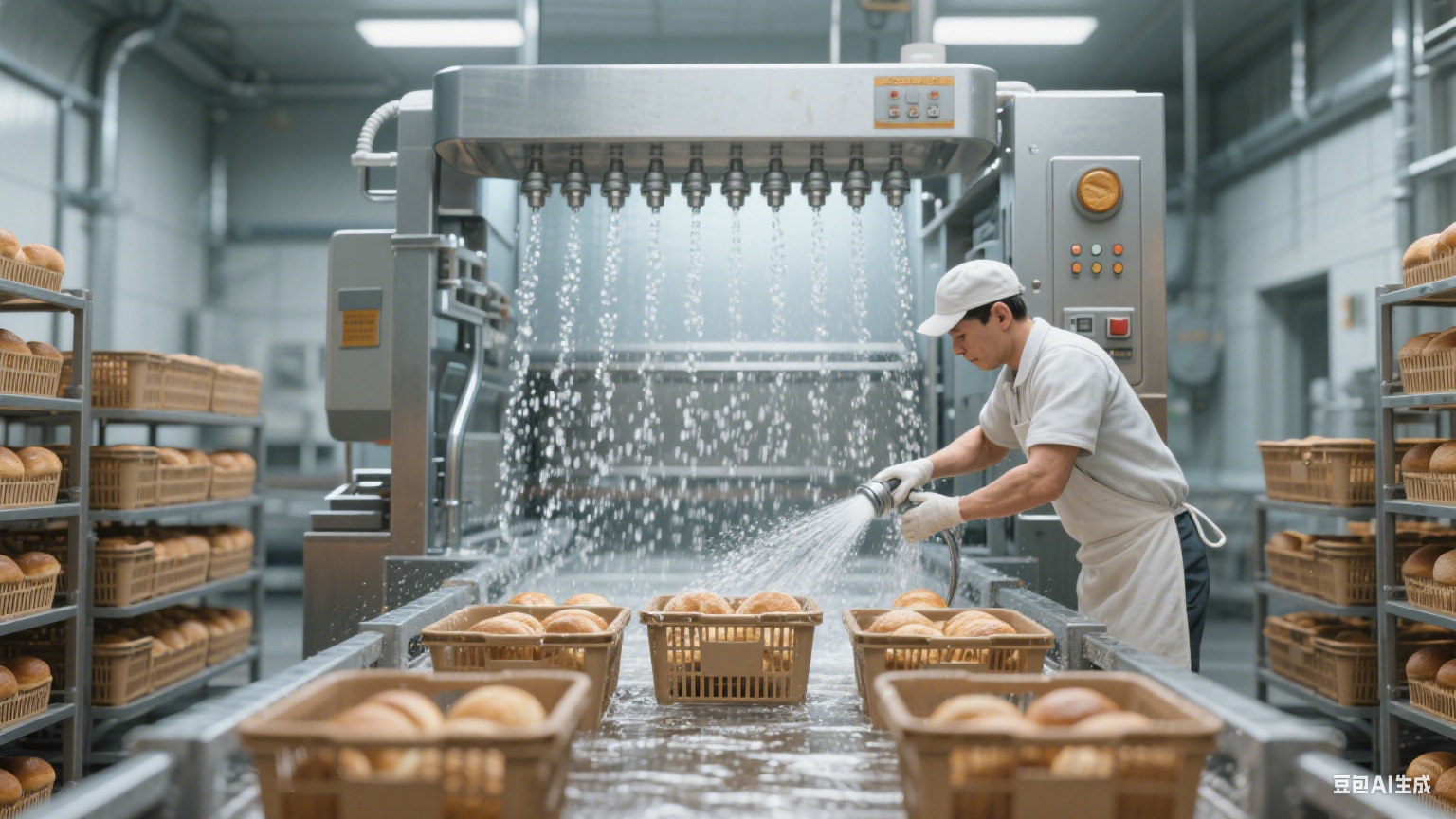 隧道式面包筐清洗机：内部构造大揭秘，一次能洗多少筐？(5)