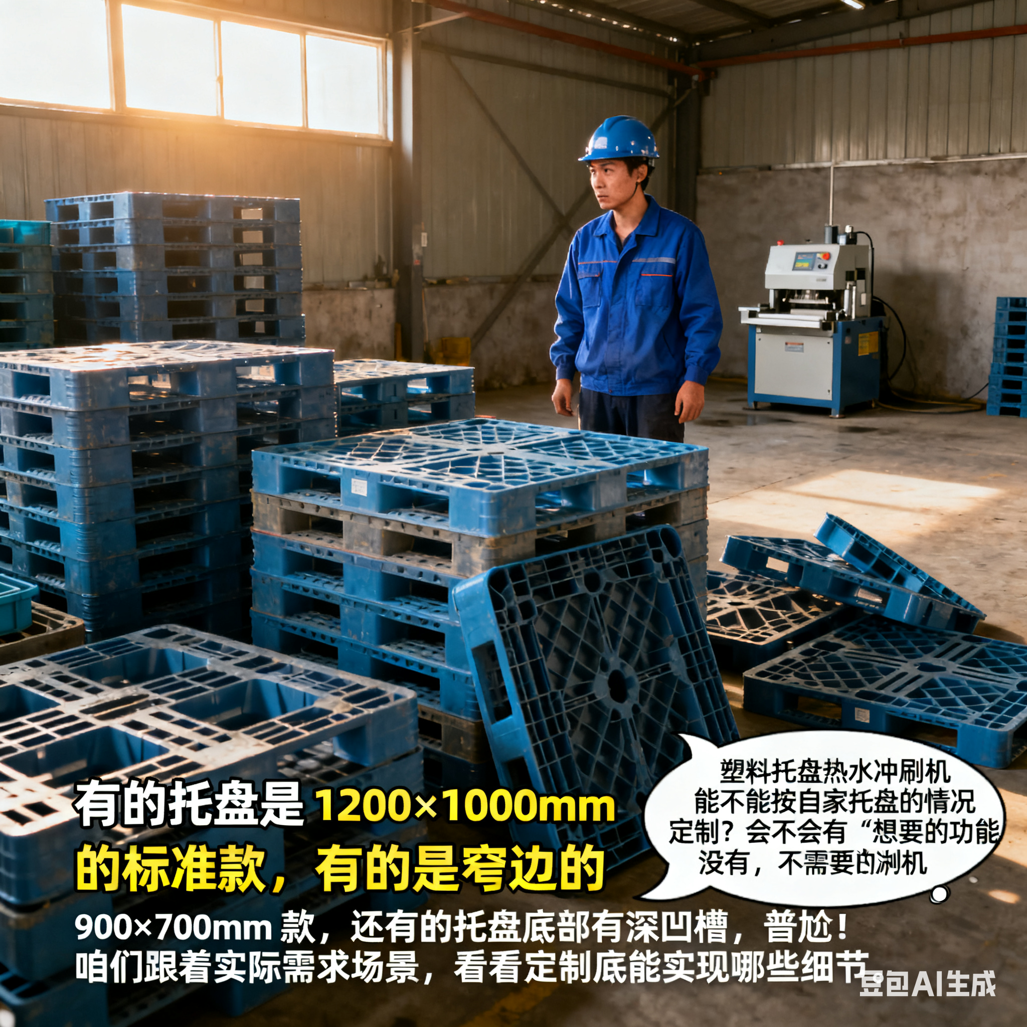 塑料托盘热水冲刷机，能按需定制吗？(1)